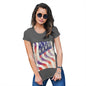 Funny T Shirts For Women Declaration Of Independence USA Flag Women's T-Shirt Small Dark Grey