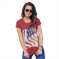 Funny Shirts For Women Declaration Of Independence USA Flag Women's T-Shirt Medium Red