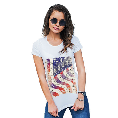 Womens T-Shirt Funny Geek Nerd Hilarious Joke Declaration Of Independence USA Flag Women's T-Shirt X-Large White