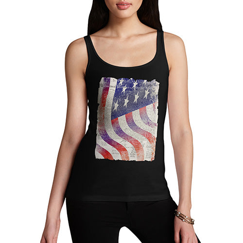 Funny Tank Top For Mum Declaration Of Independence USA Flag Women's Tank Top Small Black