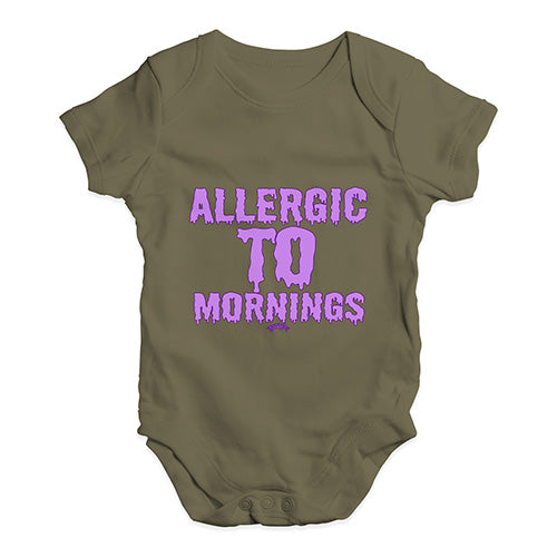 Allergic To Mornings Baby Unisex Baby Grow Bodysuit