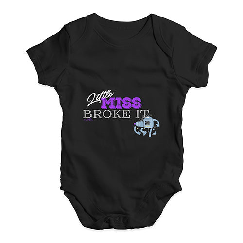 Little Miss Broke It Baby Unisex Baby Grow Bodysuit