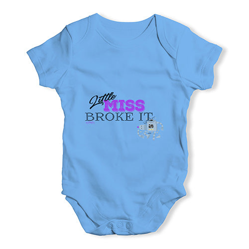 Little Miss Broke It Baby Unisex Baby Grow Bodysuit