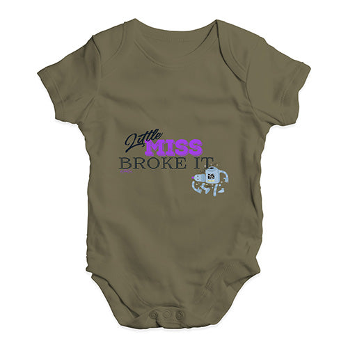 Little Miss Broke It Baby Unisex Baby Grow Bodysuit