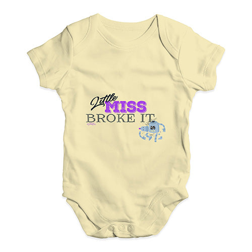 Little Miss Broke It Baby Unisex Baby Grow Bodysuit