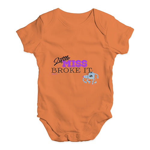 Little Miss Broke It Baby Unisex Baby Grow Bodysuit