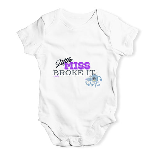 Little Miss Broke It Baby Unisex Baby Grow Bodysuit