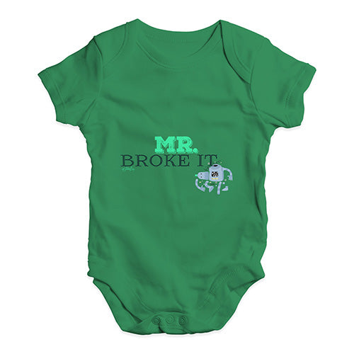 Mr Broke It Baby Unisex Baby Grow Bodysuit