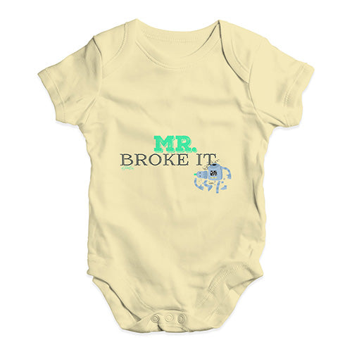 Mr Broke It Baby Unisex Baby Grow Bodysuit