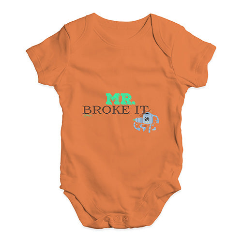 Mr Broke It Baby Unisex Baby Grow Bodysuit