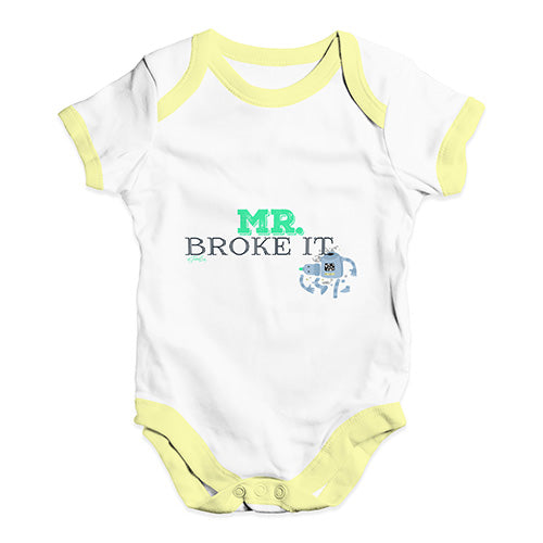 Mr Broke It Baby Unisex Baby Grow Bodysuit