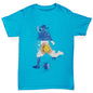 Kids Funny Tshirts Football Soccer Silhouette Argentina Girl's T-Shirt Age 7-8 Azure Blue