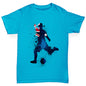 Boys novelty t shirts Football Soccer Silhouette Australia Boy's T-Shirt Age 5-6 Azure Blue