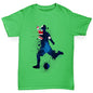 Kids Funny Tshirts Football Soccer Silhouette Australia Girl's T-Shirt Age 3-4 Green