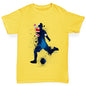 Girls funny tee shirts Football Soccer Silhouette Australia Girl's T-Shirt Age 9-11 Yellow