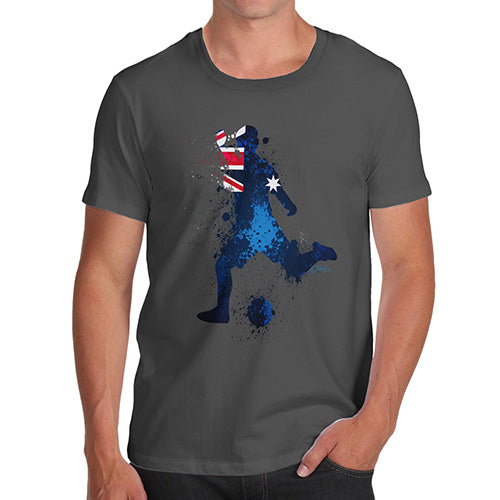 Funny Gifts For Men Football Soccer Silhouette Australia Men's T-Shirt Medium Dark Grey