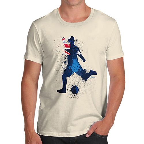 Mens Humor Novelty Graphic Sarcasm Funny T Shirt Football Soccer Silhouette Australia Men's T-Shirt Small Natural