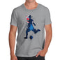 Mens T-Shirt Funny Geek Nerd Hilarious Joke Football Soccer Silhouette Australia Men's T-Shirt Medium Light Grey