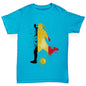 Girls Funny Tshirts Football Soccer Silhouette Belgium Girl's T-Shirt Age 12-14 Azure Blue