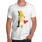 Funny T Shirts For Men Football Soccer Silhouette Belgium Men's T-Shirt Medium White