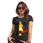 Womens Humor Novelty Graphic Funny T Shirt Football Soccer Silhouette Belgium Women's T-Shirt Large Black