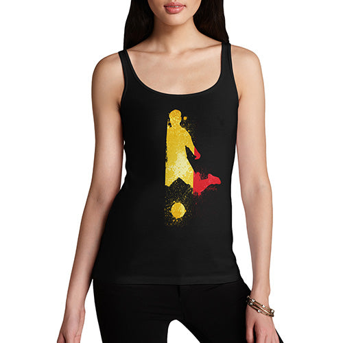 Womens Funny Tank Top Football Soccer Silhouette Belgium Women's Tank Top Small Black