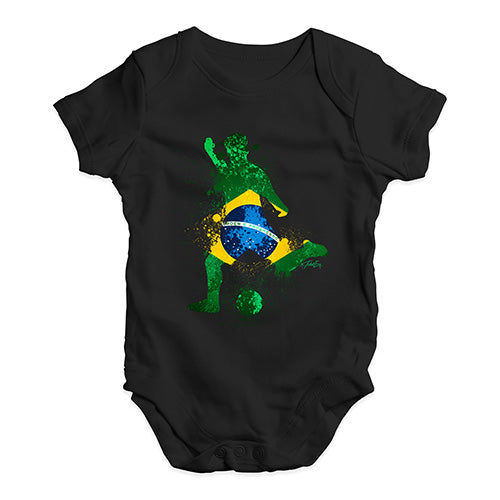 football Soccer Silhouette Brazil Baby Unisex Baby Grow Bodysuit