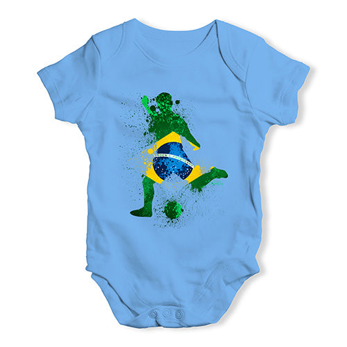 football Soccer Silhouette Brazil Baby Unisex Baby Grow Bodysuit