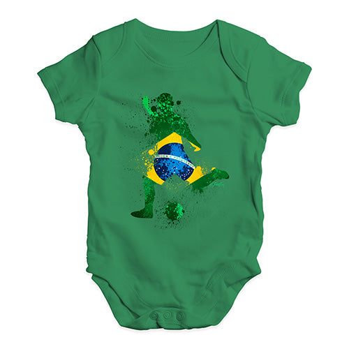 football Soccer Silhouette Brazil Baby Unisex Baby Grow Bodysuit