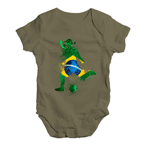 football Soccer Silhouette Brazil Baby Unisex Baby Grow Bodysuit