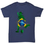 Boys novelty tees Football Soccer Silhouette Brazil Boy's T-Shirt Age 9-11 Navy