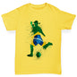 Boys Funny T Shirt Football Soccer Silhouette Brazil Boy's T-Shirt Age 5-6 Yellow