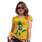 Funny T Shirts For Mum Football Soccer Silhouette Brazil Women's T-Shirt X-Large Yellow