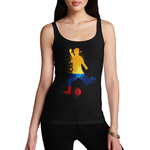 Womens Novelty Tank Top Football Soccer Silhouette Colombia Women's Tank Top X-Large Black