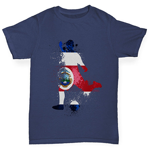 funny t shirts for boys Football Soccer Silhouette Costa Rica Boy's T-Shirt Age 12-14 Navy