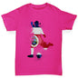 Girls Funny Tshirts Football Soccer Silhouette Costa Rica Girl's T-Shirt Age 9-11 Pink