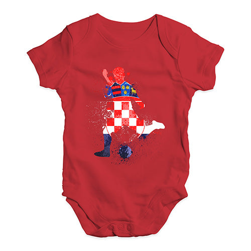 football Soccer Silhouette Croatia Baby Unisex Baby Grow Bodysuit