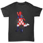 Boys funny tee shirts Football Soccer Silhouette Croatia Boy's T-Shirt Age 3-4 Black