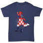 Boys novelty t shirts Football Soccer Silhouette Croatia Boy's T-Shirt Age 12-14 Navy