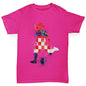 Girls Funny T Shirt Football Soccer Silhouette Croatia Girl's T-Shirt Age 12-14 Pink