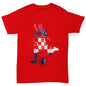 Girls Funny T Shirt Football Soccer Silhouette Croatia Girl's T-Shirt Age 3-4 Red