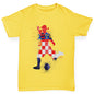 Girls novelty tees Football Soccer Silhouette Croatia Girl's T-Shirt Age 3-4 Yellow