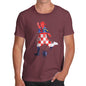 Funny Mens T Shirts Football Soccer Silhouette Croatia Men's T-Shirt Small Burgundy