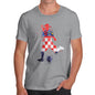 Mens Funny Sarcasm T Shirt Football Soccer Silhouette Croatia Men's T-Shirt Medium Light Grey