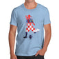 Funny T-Shirts For Guys Football Soccer Silhouette Croatia Men's T-Shirt Small Sky Blue