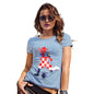 Novelty Tshirts Women Football Soccer Silhouette Croatia Women's T-Shirt X-Large Sky Blue