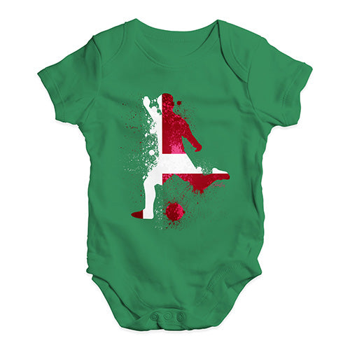 football Soccer Silhouette Denmark Baby Unisex Baby Grow Bodysuit