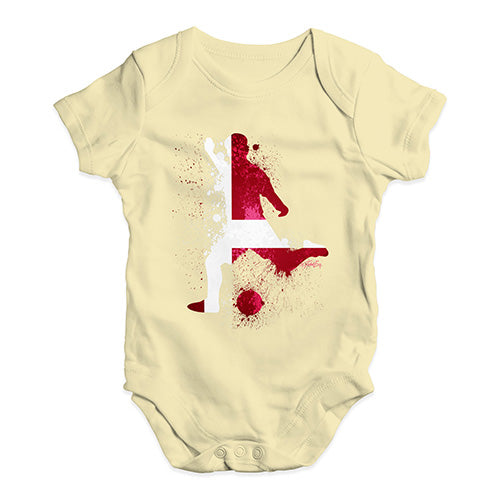 football Soccer Silhouette Denmark Baby Unisex Baby Grow Bodysuit