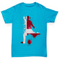 Boys novelty t shirts Football Soccer Silhouette Denmark Boy's T-Shirt Age 12-14 Azure Blue