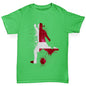 funny t shirts for boys Football Soccer Silhouette Denmark Boy's T-Shirt Age 9-11 Green